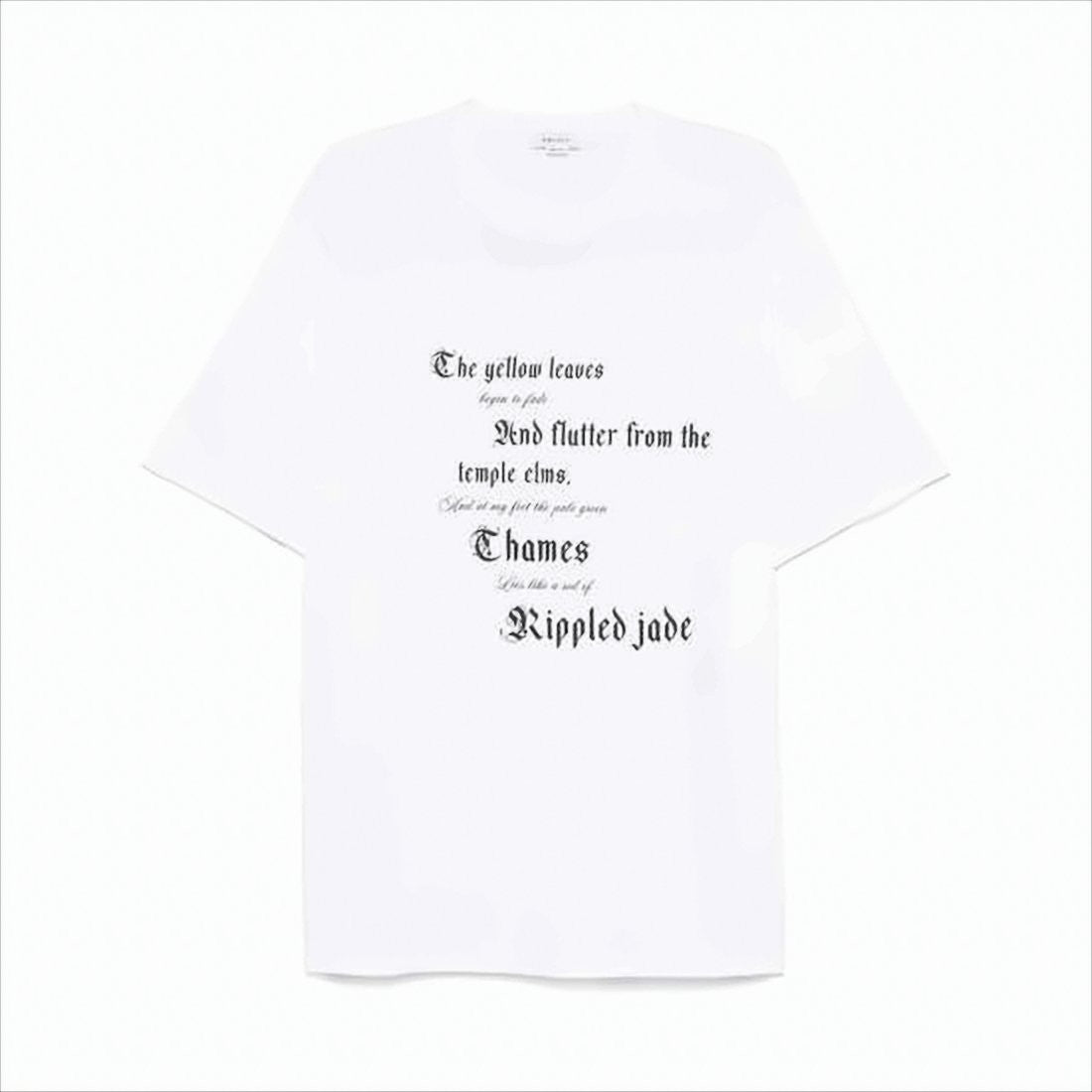 Alexander Mcqueen Graphic White T-Shirt With Gothic Print