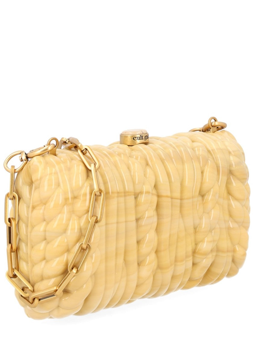 Cult Gaia Helene Twisted Rope Gold Clutch