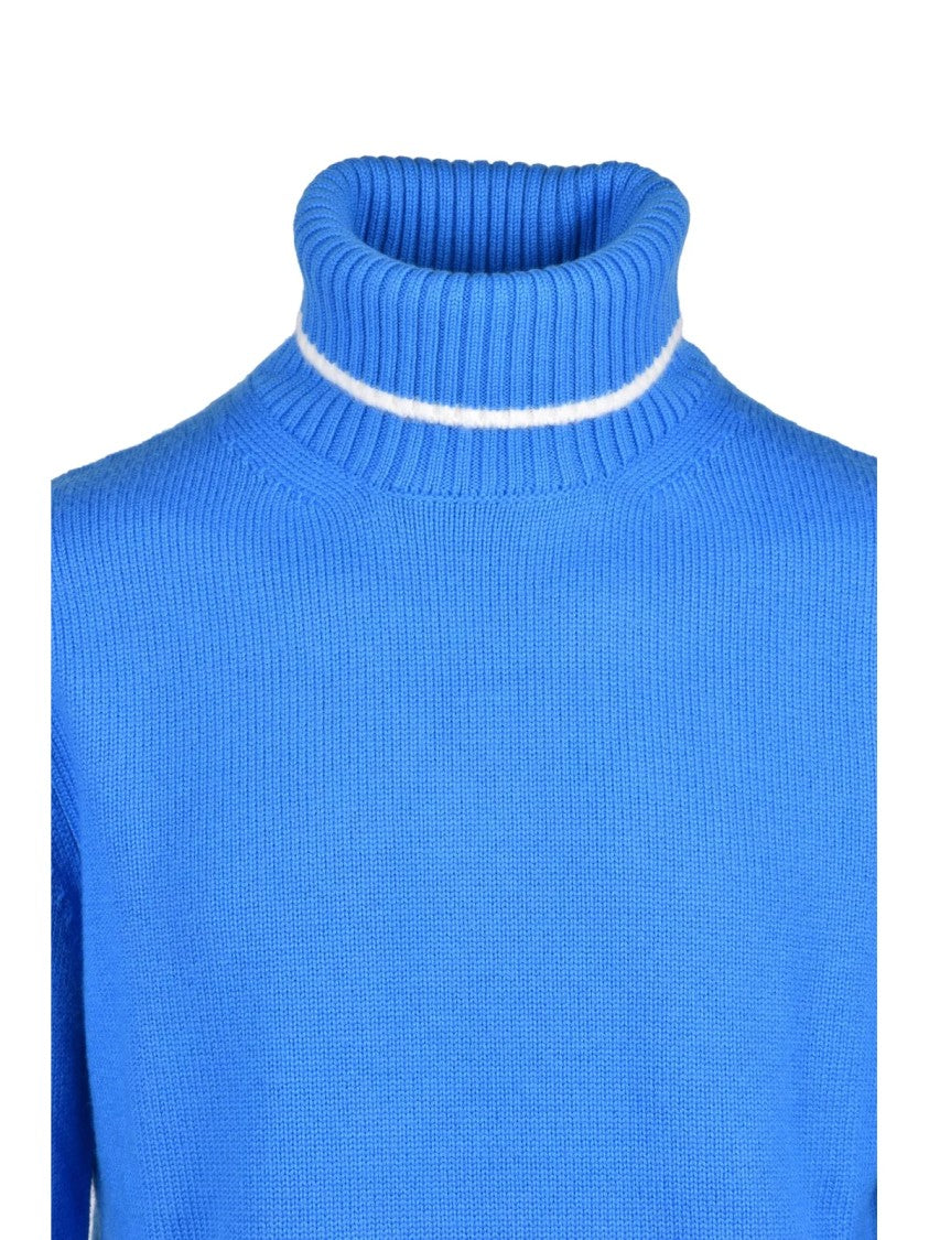 Kangra Light Blue Cyclist Sweater With High Ribbed Turtleneck