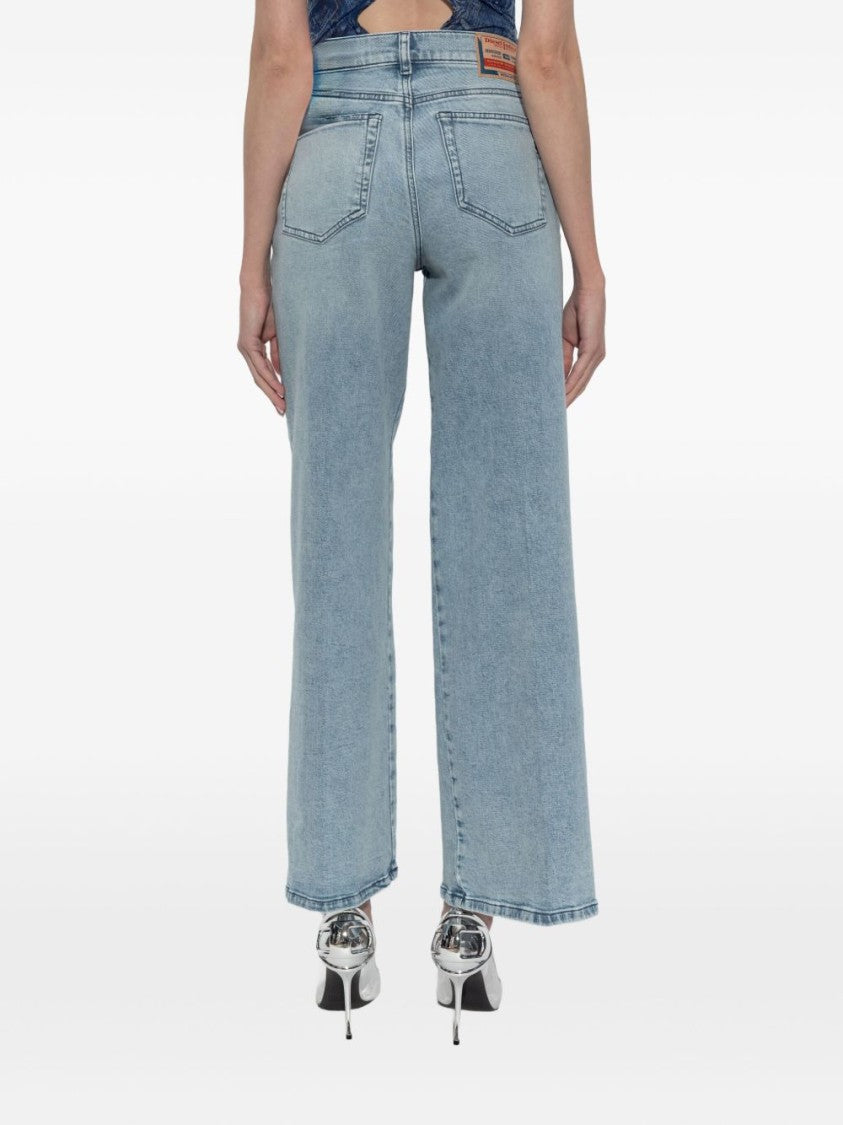 Diesel Light Blue Logo Patch Denim Jeans