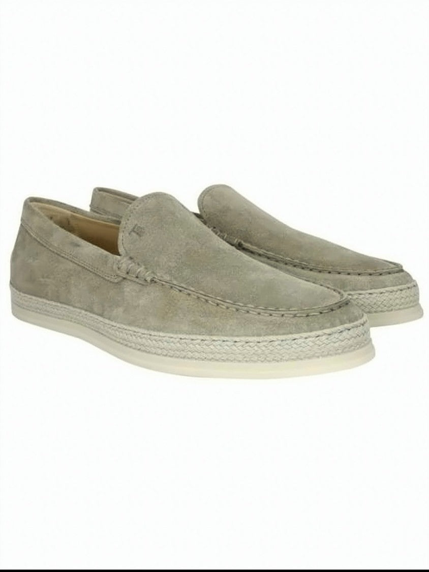 Tod's Suede Loafers With Rounded Toe And Textured Sole