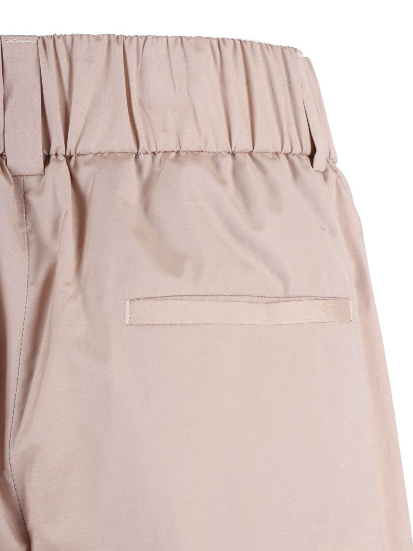 Peserico Cropped Wide-Leg Trousers With Elasticated Waistband