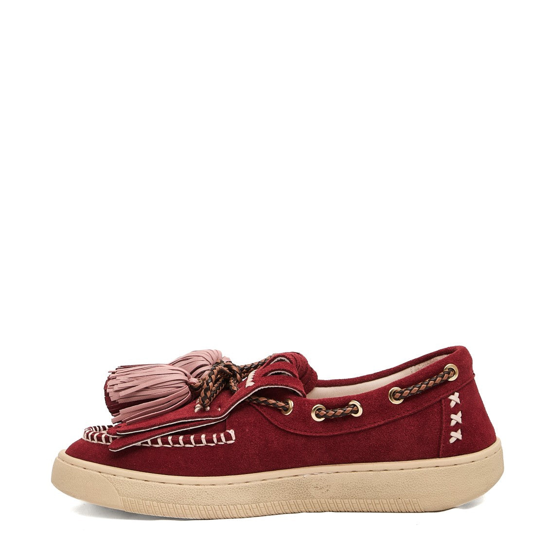 Elena Iachi Red Suede Moccasin