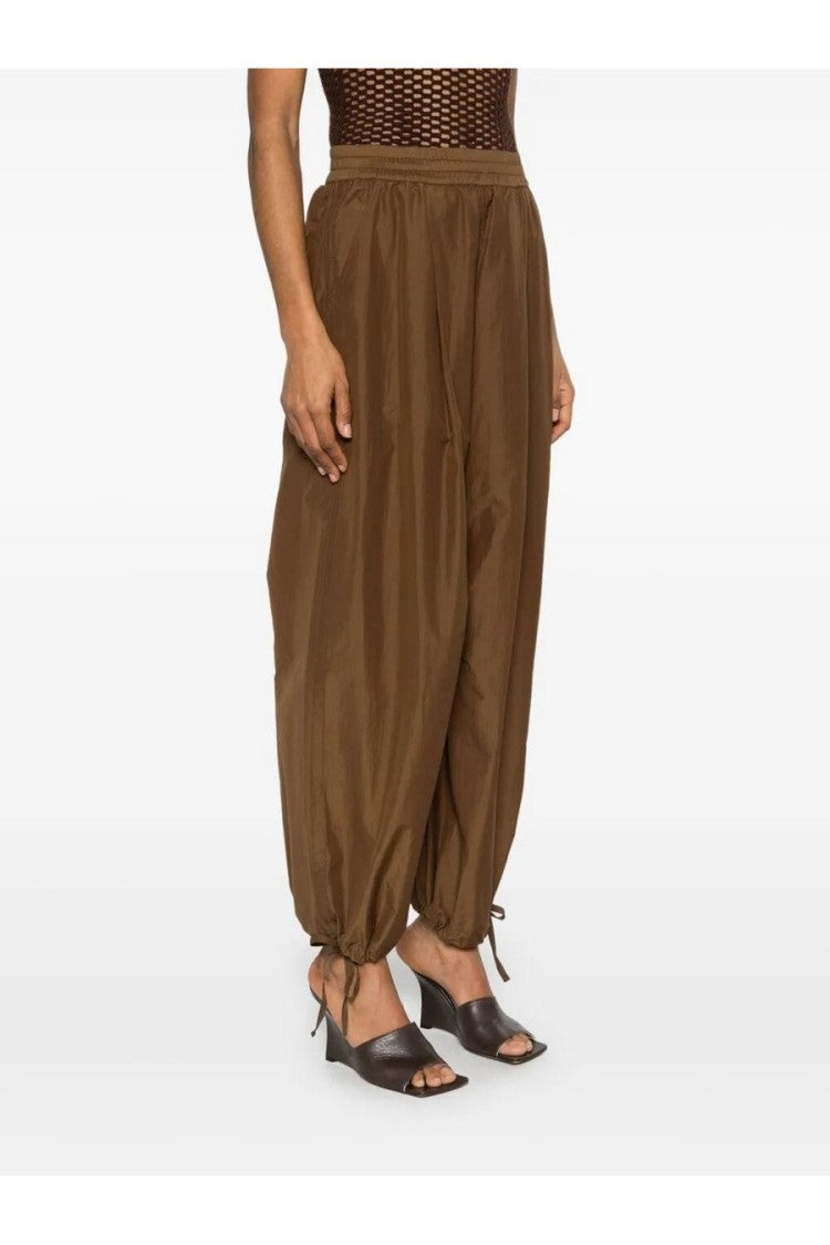 Philosophy Di Lorenzo Serafini Brown Polyamide-Cotton Wide-Leg Trousers
