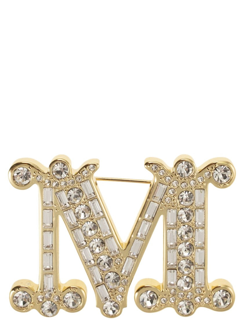Max Mara Bath2 - Monogram Brooch With Crystals