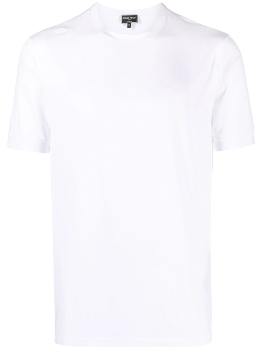 Giorgio Armani White Classic Fit Crewneck Cotton T-Shirt