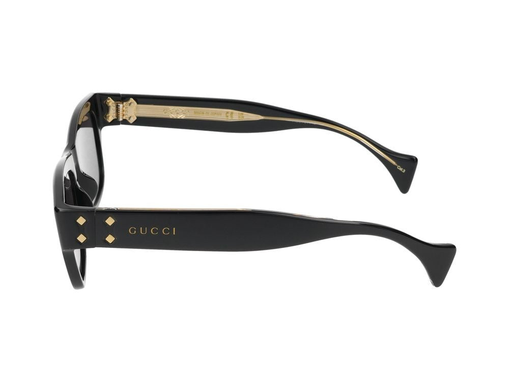 Gucci Black Gold-Tone Accents Bold Square Sunglasses