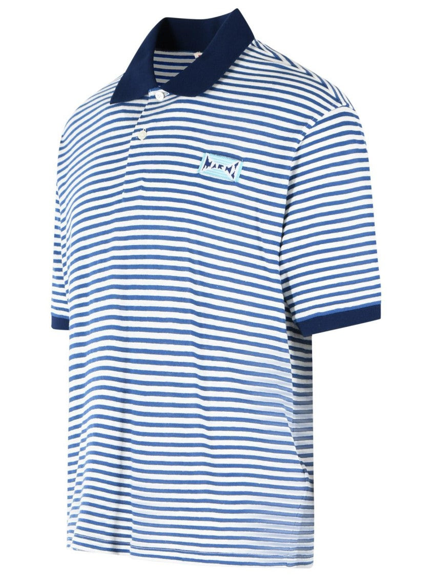 Marni Two-Tone Linen Blend Polo Shirt