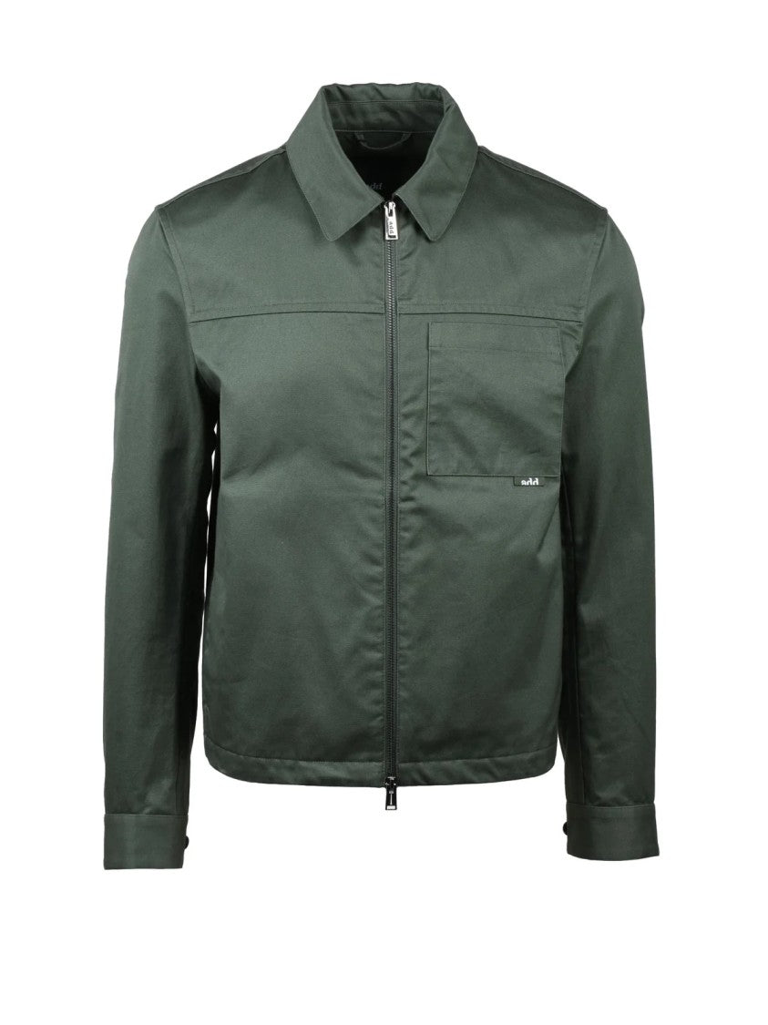 Add Green Cotton Canvas Zip-Up Jacket