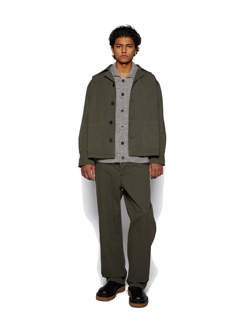 The Elder Statesman Thistle Button Up Sweater Light Grey