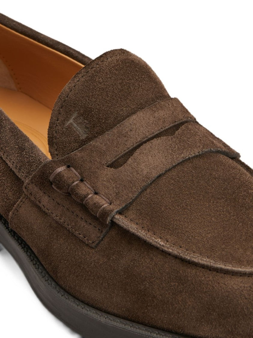 Tod's Brown Suede Calfskin Classic Loafers