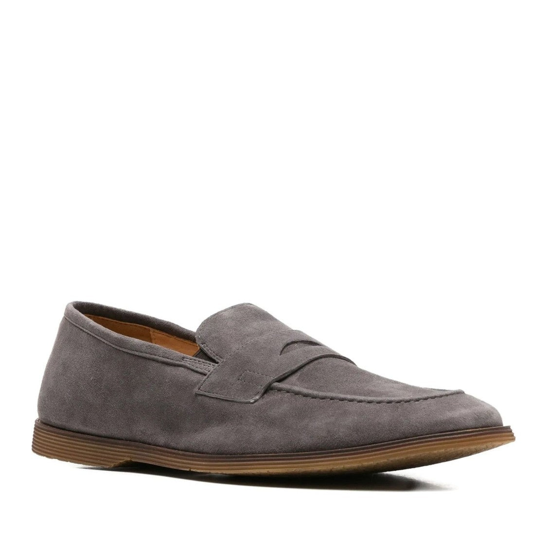 Alberto Gozzi Grey Joanna Penny Strap Suede Loafers