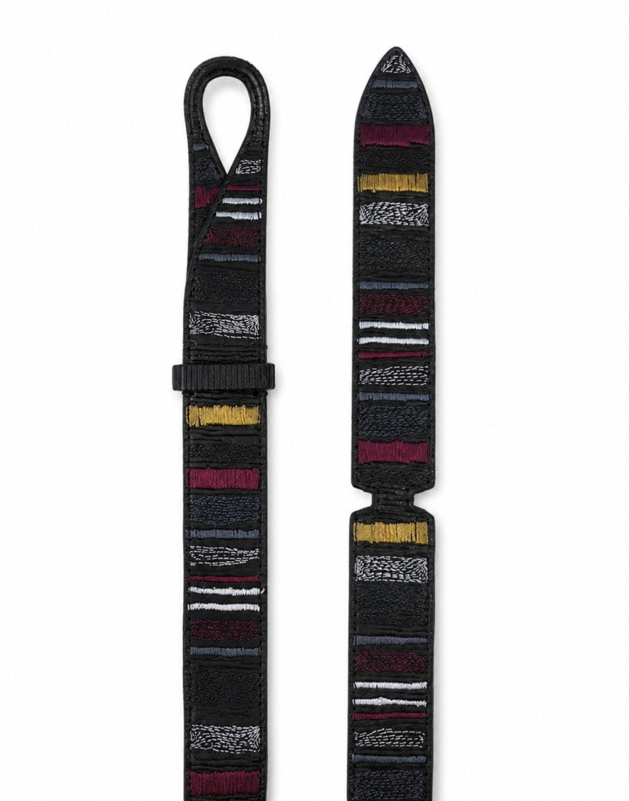 Orciani Multicolor Textured Leather Belt