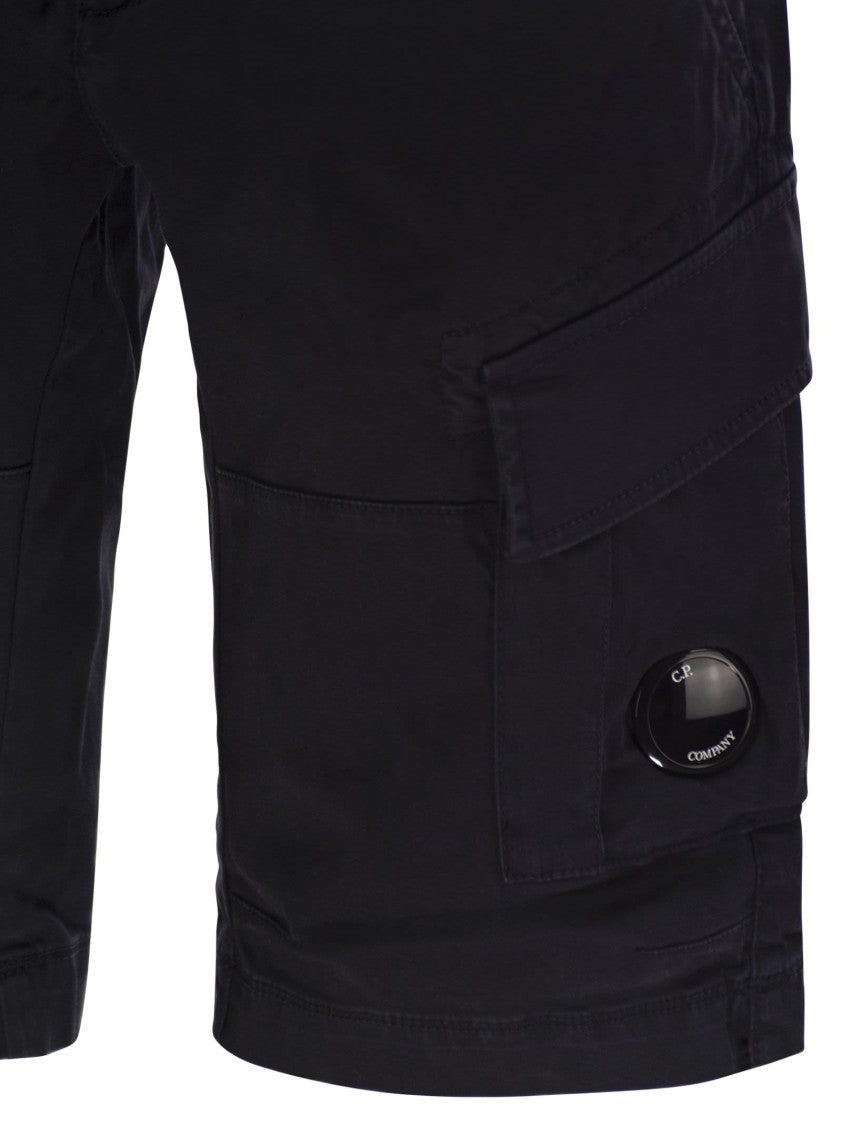C.P. Company Stretch Cotton Satin Cargo Shorts