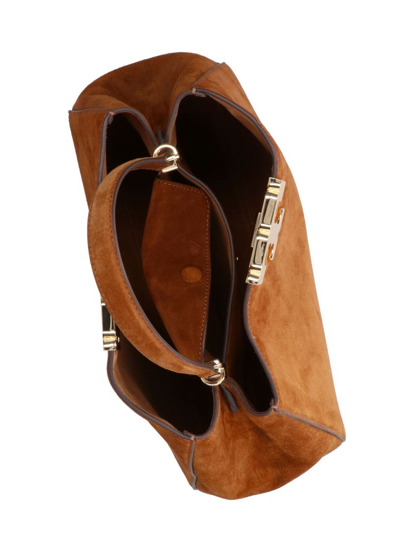 Tory Burch Brown Eleanor Mini Calf Suede Bag