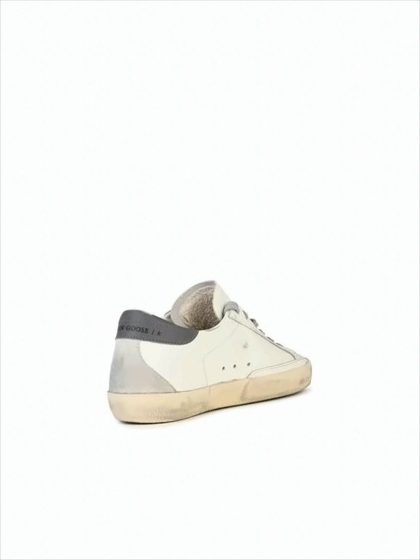Golden Goose Distressed Low-Top Sneakers With Grey Suede Star
