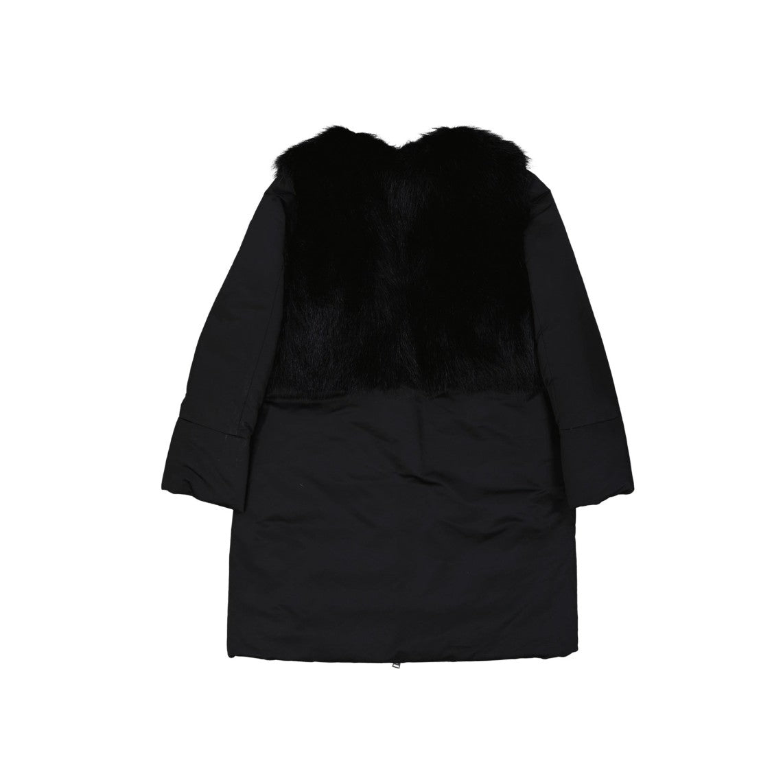 Add Padded Down Coat With Raccoon Fur Detail