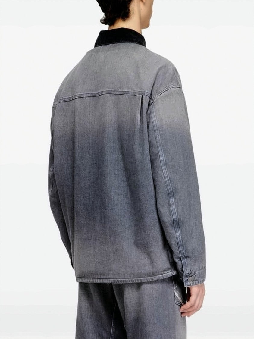 Diesel Relaxed-Fit Faded Grey Denim Jacket