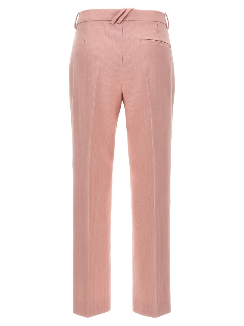 Burberry Tailored Wool Trousers With Micro Texture