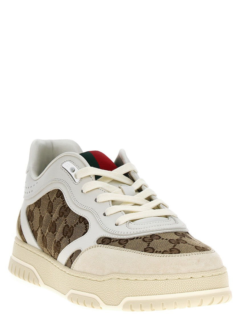 Gucci Lace-Up Sneakers In Original Gg Fabric