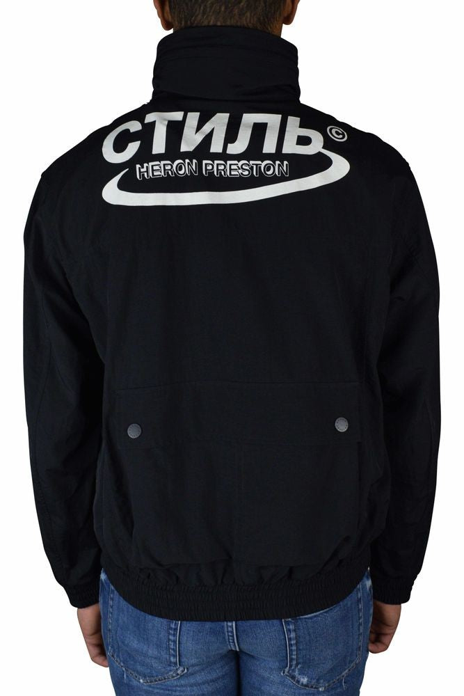 Heron Preston High-Collared Black Jacket With Integrated Hood