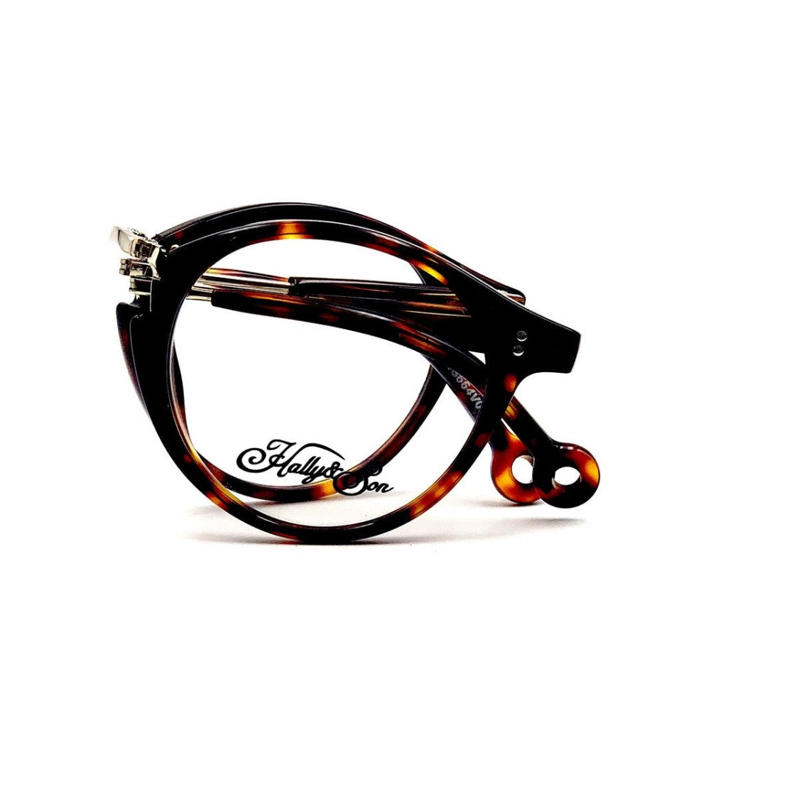 Hally & Son Havana Hs664 Celluloid Round Sunglasses