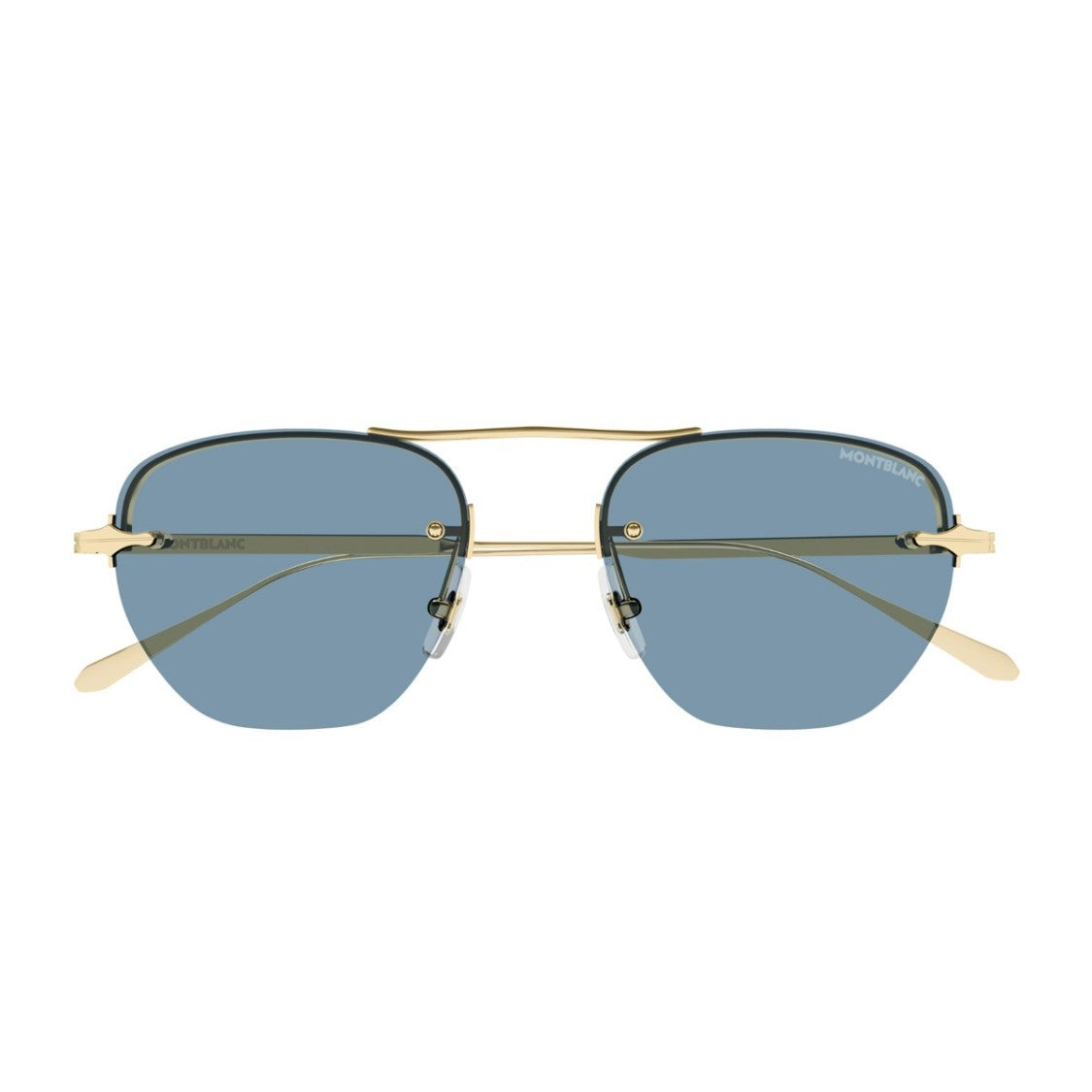 Montblanc Gold Mb0404s Nib Geometric Metal Sunglasses