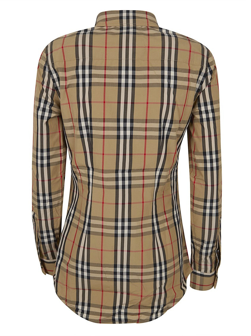 Burberry Fitted Long-Sleeve Button-Up Shirt