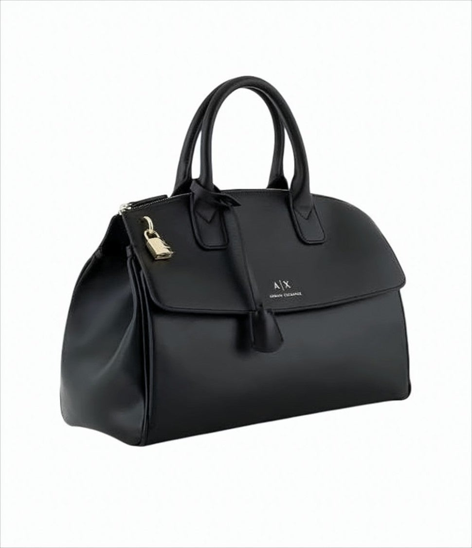 Armani Exchange Structured Shoulder Bag With Gold-Tone Hardware