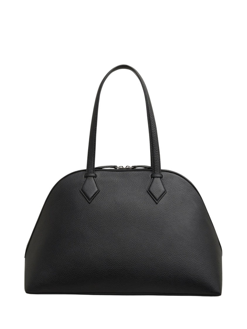 A.Emery Black Silver Hardware Leather Shoulder Bag