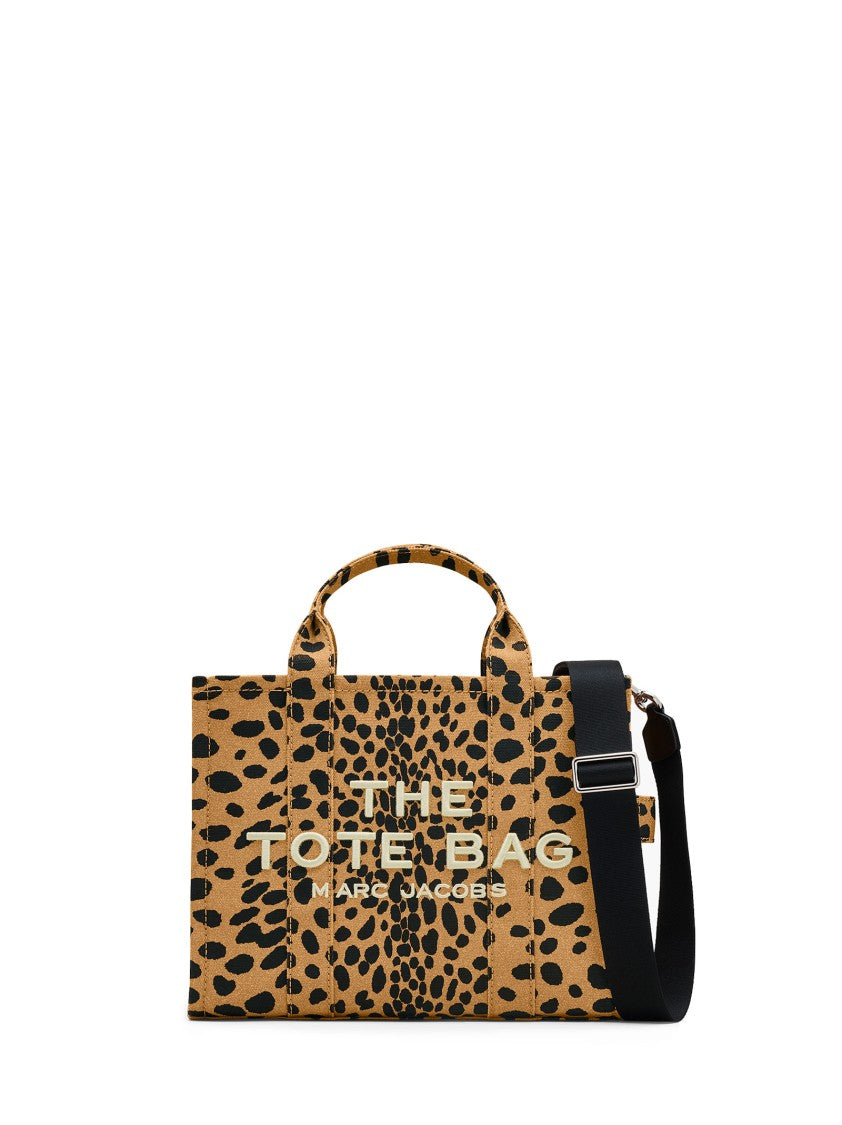Marc Jacobs Animal Print Cotton Tote Bag With Embroidered Logo
