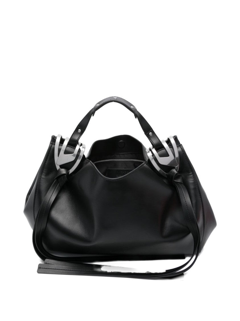 Diesel Black Silk And Nylon Silver Hardware Bag