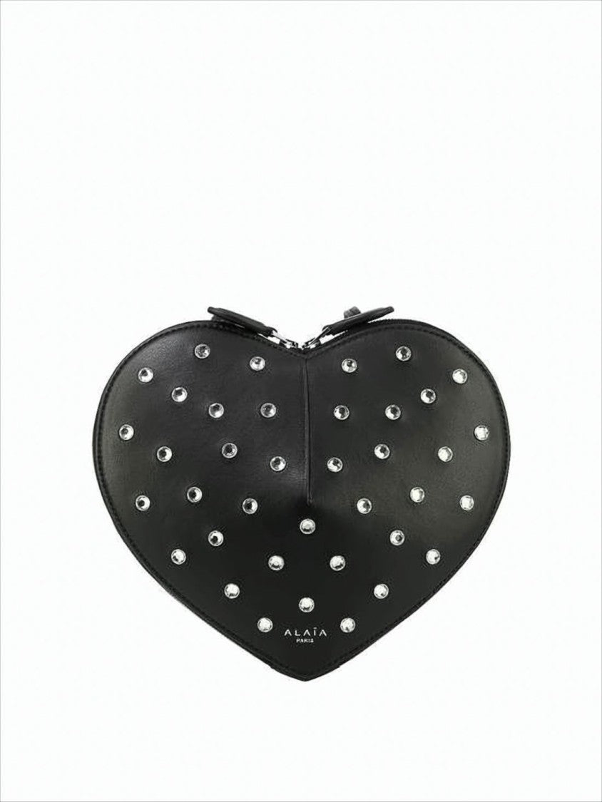 Alaïa Heart-Shaped Shoulder Bag With Silver-Stud Details