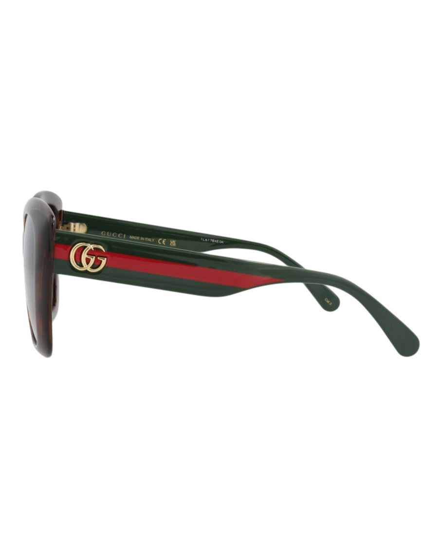 Gucci Cat Eye-Frame Sunglasses With Tortoiseshell Pattern And Signature Logo