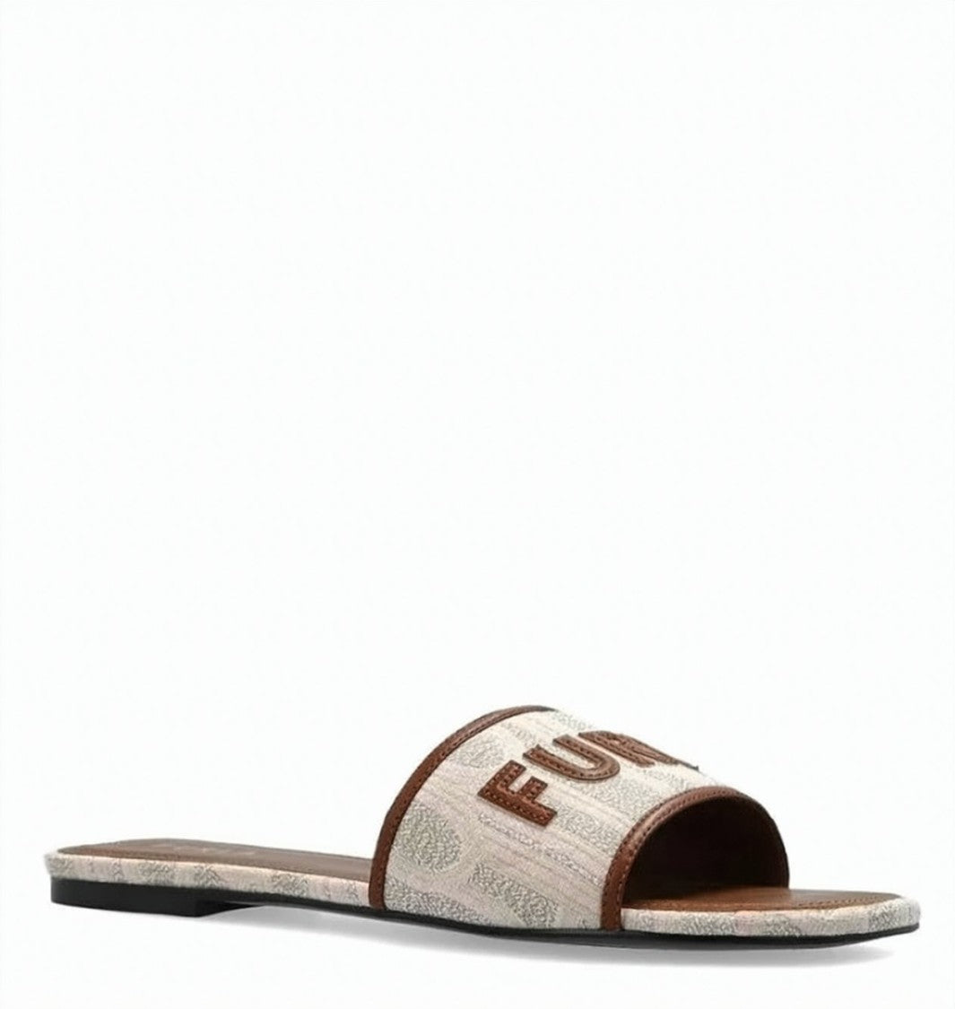 Furla Neutral Multicolor Slip On Open Slippers