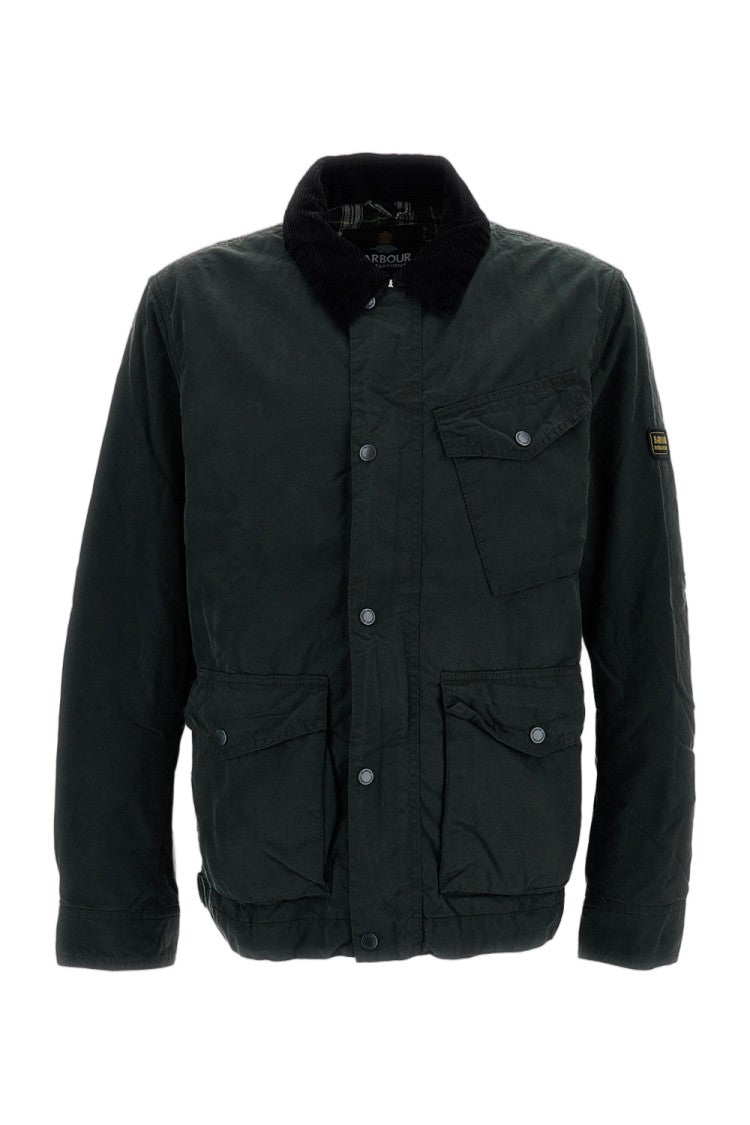 Barbour Black Winter Drifter Washed Waxed Cotton Jacket
