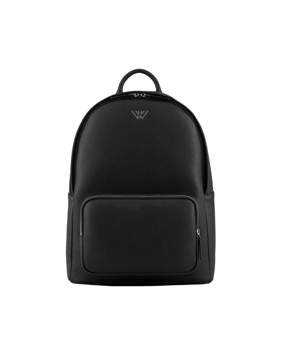 Emporio Armani Roundshape Backpack In Recycled Leather – Black