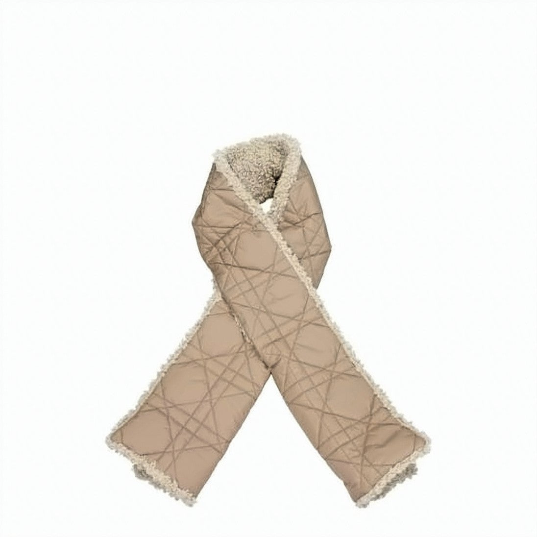 Dior Quilted Scarf With Plush Lining And Geometric Pattern