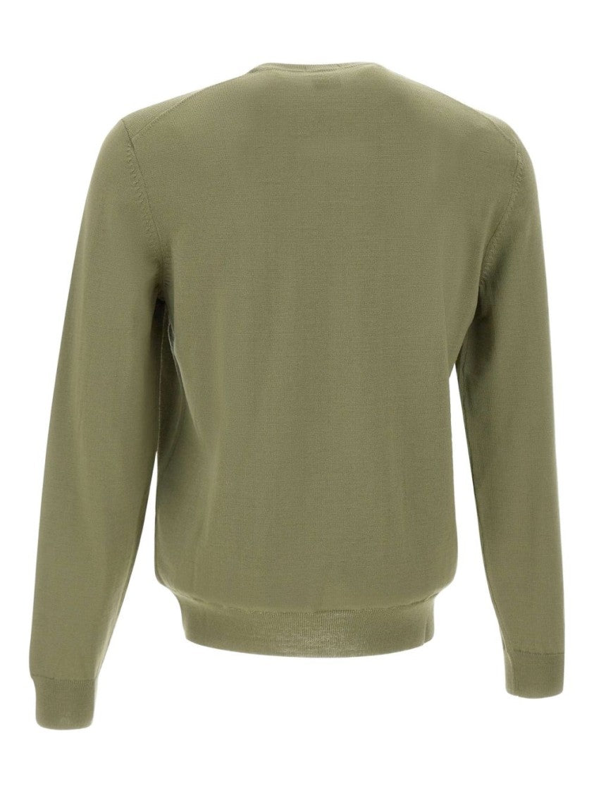 Boss Olive Green Classic Crew Neck Sweater