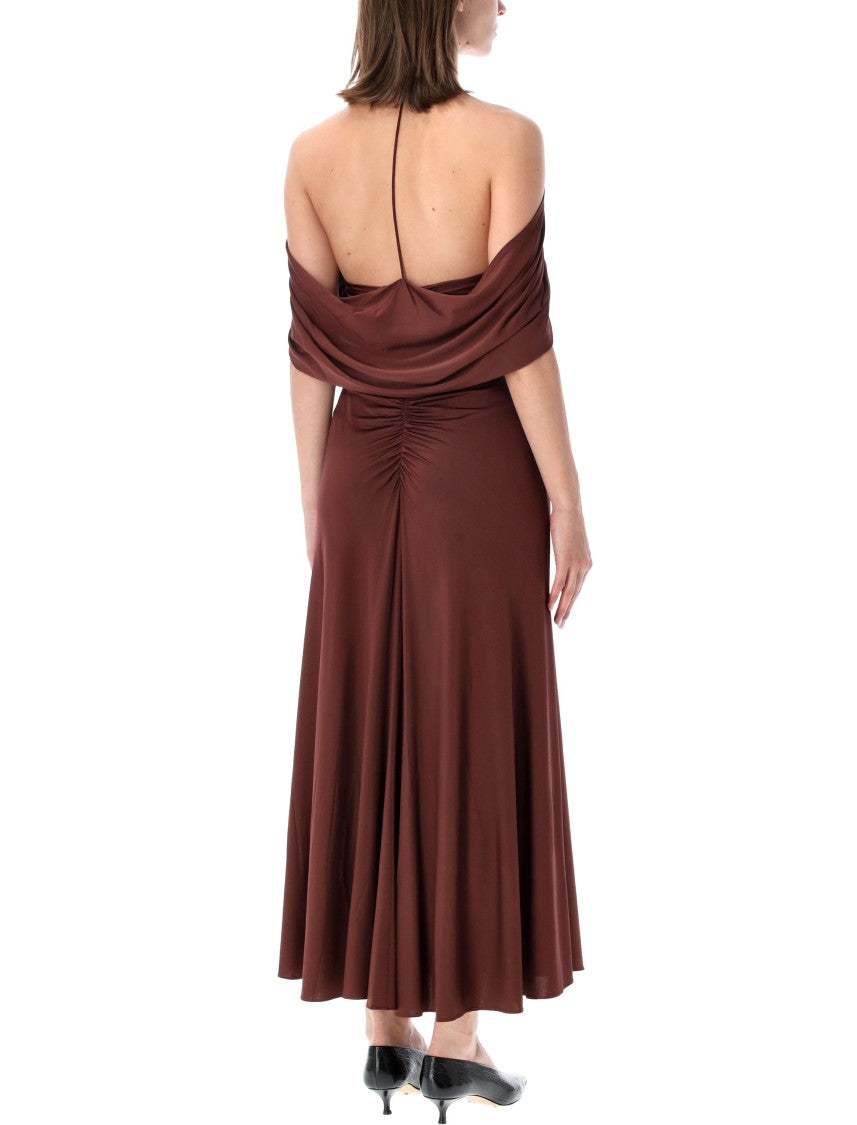 Self-Portrait Drape Midi Dress