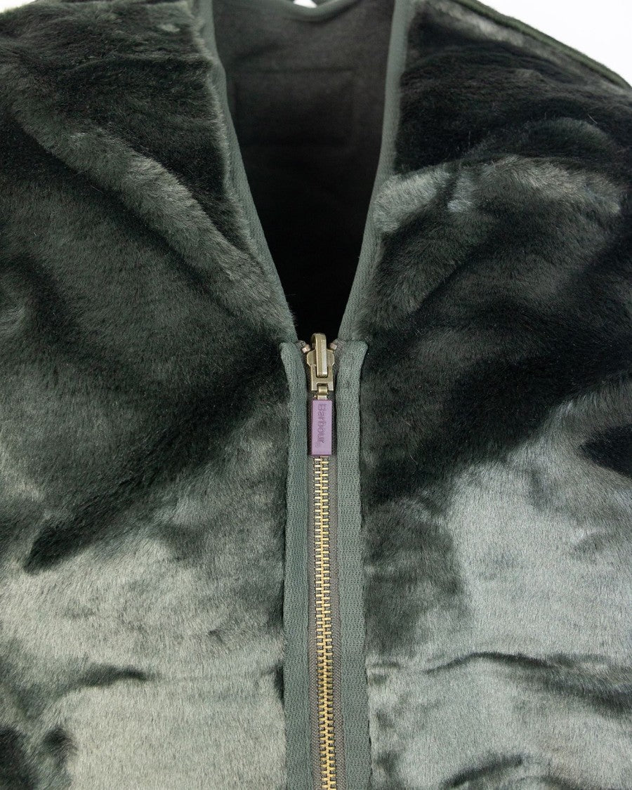 Barbour Green Warm Pile Sleeveless Waistcoat