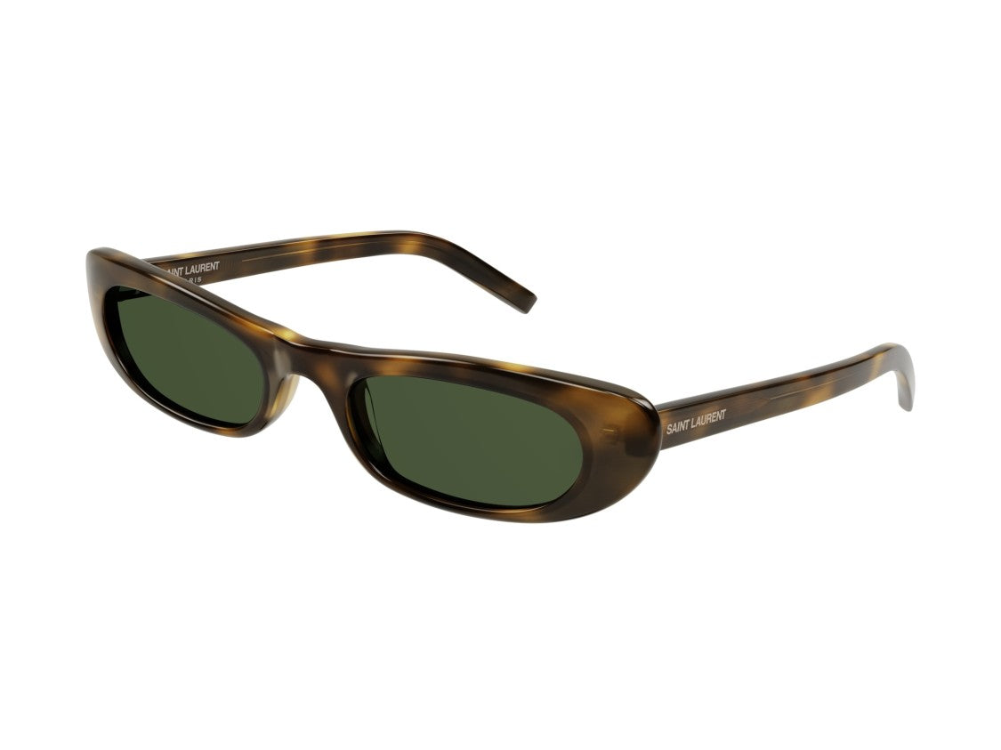 Saint Laurent Sl 557 Shade Rectangular Acetate Tortoiseshell Sunglasses