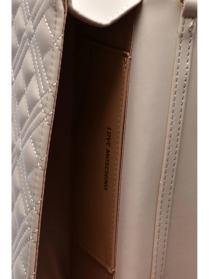 Love Moschino Rectangular Quilted Crossbody Bag With Gold Chain Strap