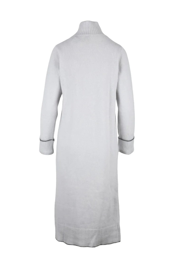 Eleventy Long Knit Dress Wool Cashmere - Light Grey
