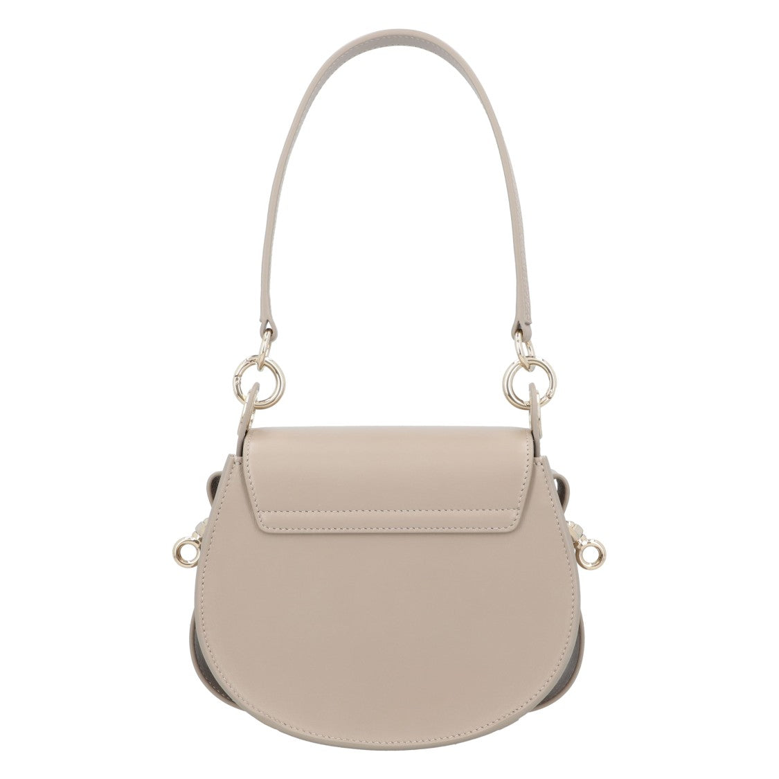 Chloé Small Tess Bag In Shiny Leather And Suede Grey