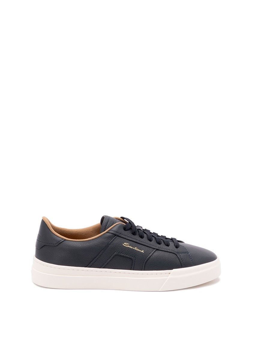 Santoni Textured Calf Leather Sneakers