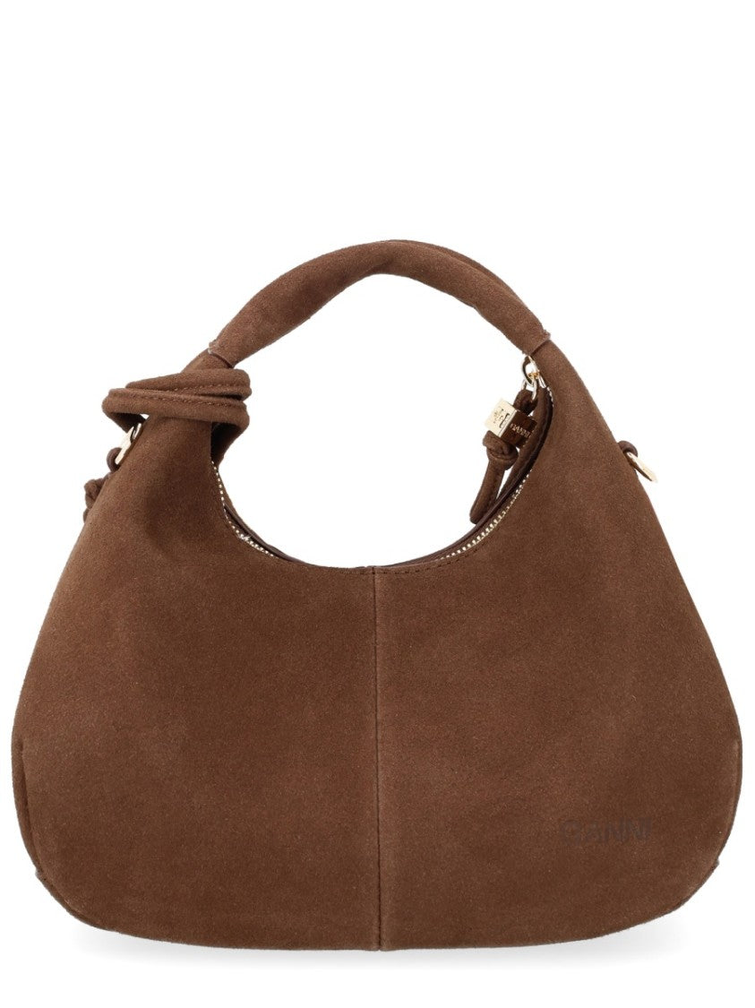 Ganni Mini Hobo Recycled Leather Suede Bag