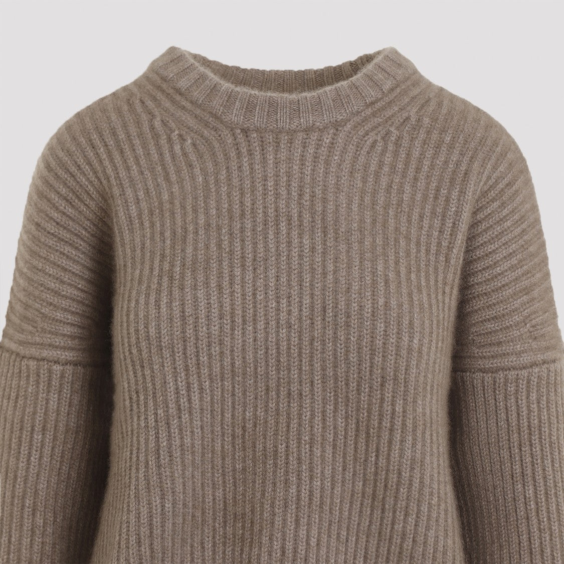 Khaite Ribbed Brown Cashmere Sweater