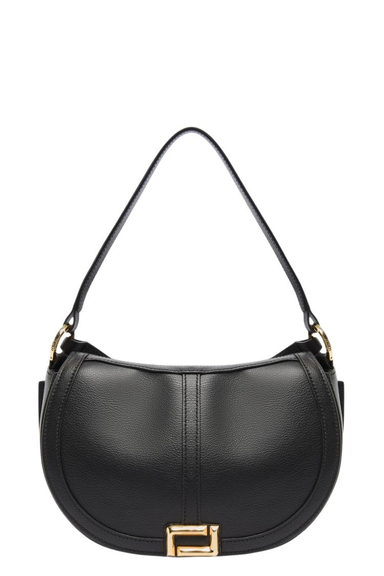 Lancel Celeste Black Crescent Calfskin Leather Shoulder Bag