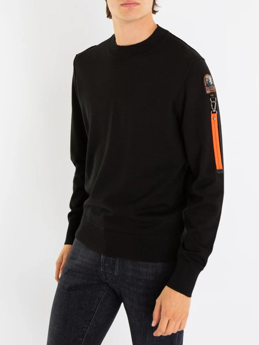 Parajumpers Black Sweater With Distinctive Sleeve Patch